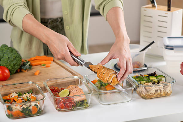 Delicious healthy home cooked dinner with fresh ingredients