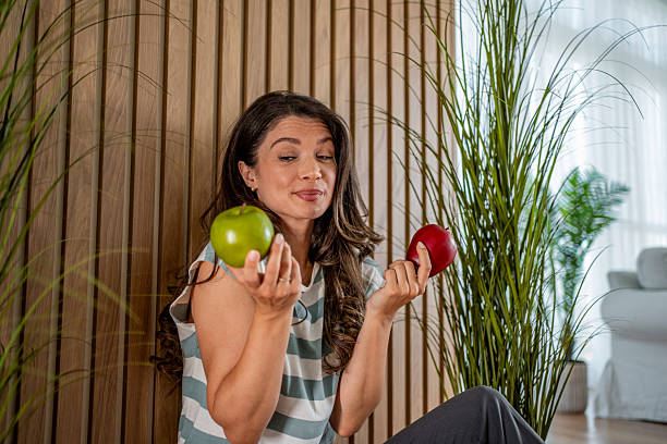 Person reflecting on mindful food choices
